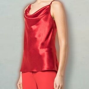 NWT Sies Marjan ‘Amira’ Glossy Satin Camisole Top in “Red Lipstick” Size 6